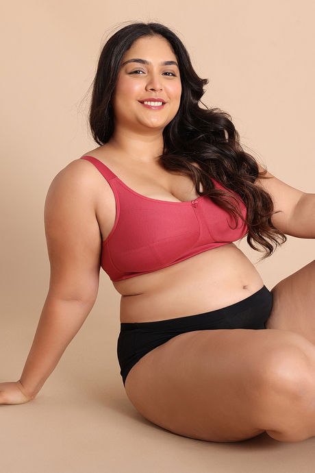 Zivame True Curv Double Layered Non Wired Full Coverage Super Support Bra - Garnet Rose — image 5